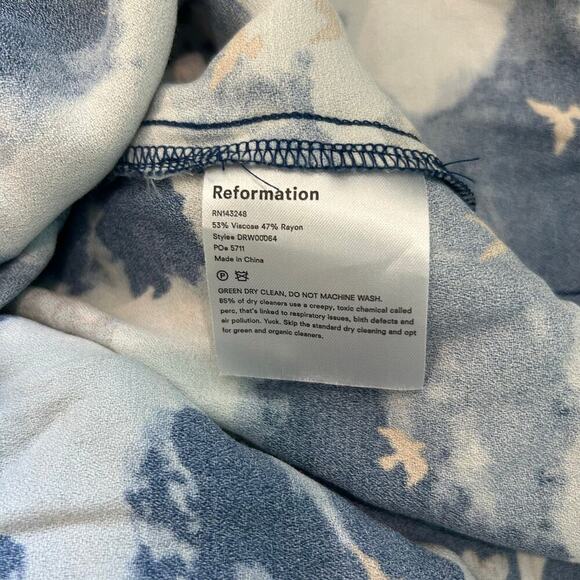 Reformation Freya Dress Blue Cielo Heaven Open Back Mini Party - Picture 8 of 8